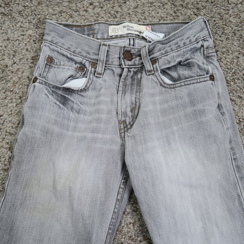 Levis Jeans Boys 10 Regular Gray Slim Straight Leg Red Tab Denim Youth 22x23 - Picture 2 of 16