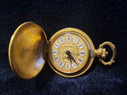 VTG  Majestime  17 Jewels Swiss  Made  Pocket  or Pendant  Watch  Gold Tone... - Picture 1 of 15