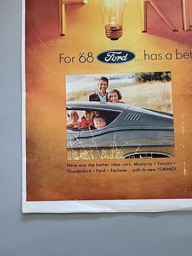 1968 FORD HAS A BETTER IDEA NEWSPAPER CAR SALES BROCHURES THUNDERBIRD MUSTANG - Picture 3 of 17