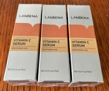 3 Bottles LANBENA Vitamin C Serum for Whitening Lighten Spots Facial Essence