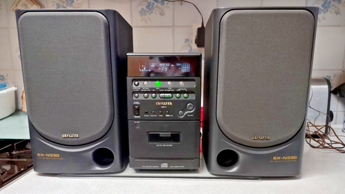 Aiwa LX-7 HiFi Plus 2 x40w 6 Ohm Black Speakers 3 Way Bass Reflex Speaker System - Picture 2 of 12