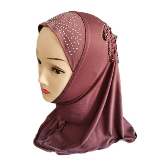 One Piece Muslim Kids Girls Hijab Scarf Headscarf Children Headwear Amira 2-6Y - Picture 32 of 96