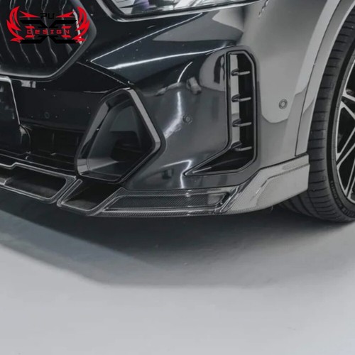 Divisor de labios de parachoques delantero de fibra de carbono estilo LD para BMW X6 G06 lCI 2023+ - Imagen 4 de 12