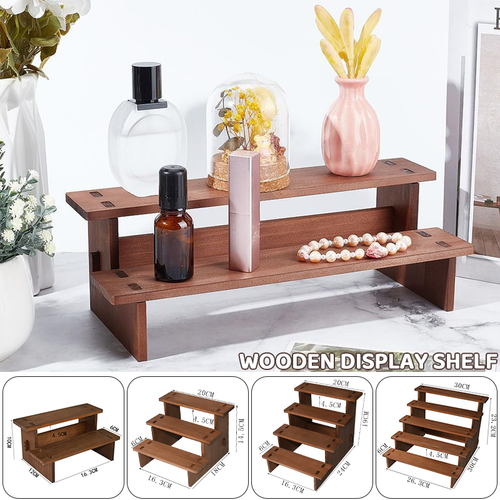 Wooden Display Shelf Organizer Collectibles Display Stand Holder Portable Decor - Bild 1 von 24