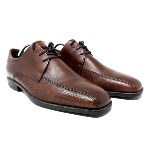 Scarpe Oxford ECCO da uomo in pelle Edimburgo taglia US 9-9,5 EU 43 marrone traforato reg - Foto 1 di 11