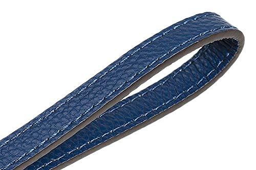 Genuine Leather Keychain Wristlet Keychain Strap for Wallet Purse Clutch Blue - Picture 4 of 6