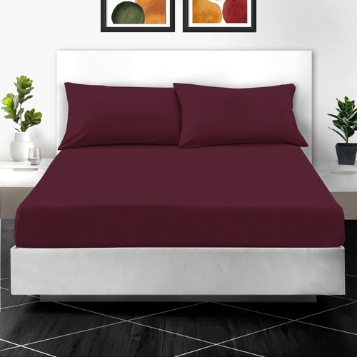 400TC 100% Egyptian Cotton Soft Fitted Sheet Bed Sheets Single Double King Size - Picture 2 of 18
