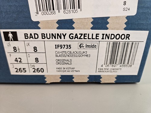 NEW adidas BAD BUNNY GAZELLE INDOOR Core White Men's Size 8.5 Women's 10 IF9735 - Picture 16 of 20