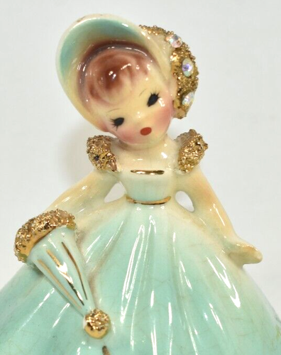 Vtg Josef Originals Tiny Tilt Head Doll Of The Month April Figurine MCM AS-IS - Picture 2 of 12