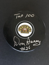 DON AWREY AUTO'D  BOSTON BRUINS CENTENNIAL PUCK W/ 