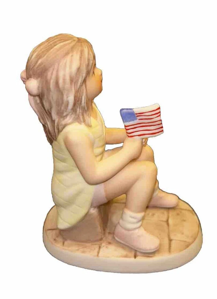 Estatuilla bandera niña vintage 1985 Frances Hook "Por amor de madre" EE. UU. #2173 Foto 4 de 4