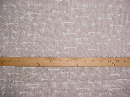 Clark & Clark F0958 Nala Linen Beige Embroidered Knot Upholstery Fabric - Picture 2 of 3