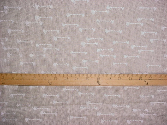 Clark & Clark F0958 Nala Linen Beige Embroidered Knot Upholstery Fabric - Image 2 of 3