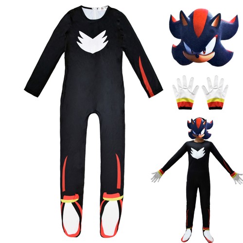 Kinder Cosplay Kostüm Sonic The Hedgehog Jumpsuit Kostüm Halloween Set Geschenk- - Bild 2 von 18