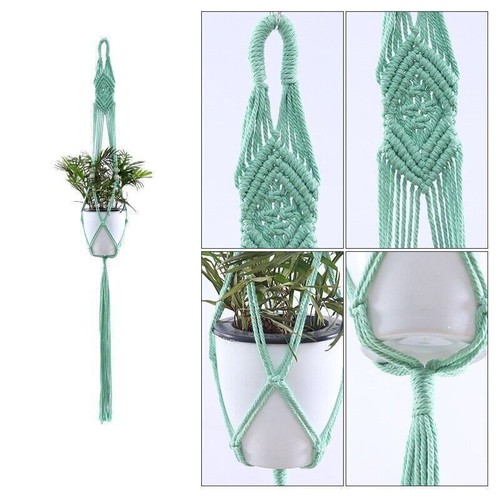 2Pcs Macrame Plant Hanger Hanging Planters Basket Flower Pots Holder w/ Hooks - Bild 2 von 73