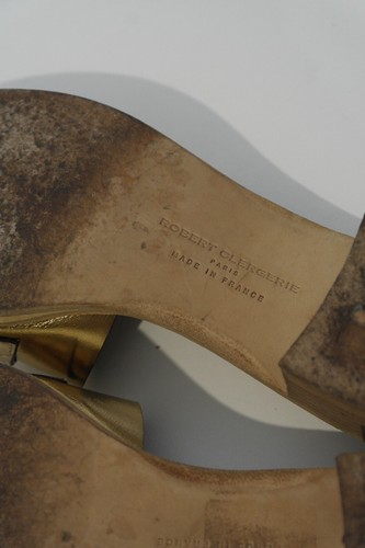 Clergerie Mules Gold Classic Basic Summer Metallic Shoes Sandals EU 35.5 - Picture 16 of 16