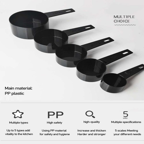 10pcs Black Plastic Measuring Spoons Baking & Household Weighing Tools - Picture 3 of 5