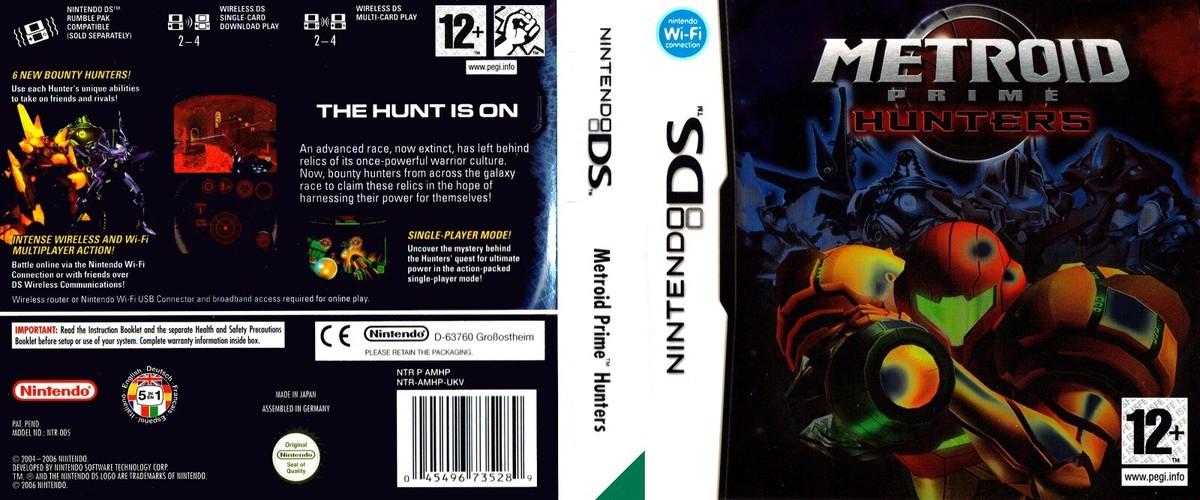 Metroid Prime Hunters DS Inlay Only Artwork UK