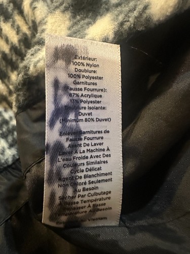 Talbots gefütterter Daunenmantel mit Kunstfellkapuze schwarz durchgehender Reißverschluss Übergröße 3XP 3X Petite - Bild 13 von 14