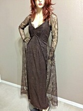  VTG One Of A Kind Oscar de la Renta Brown Delicate Lace Gown  Formal Dress   