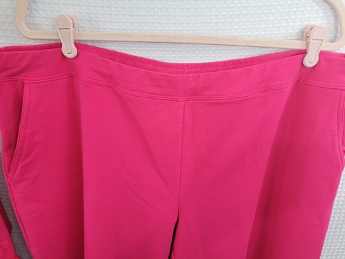 Susan Graver Bright Pink Weekend French Terry Button Hoodie & Crop Pants 1X NEW - Picture 13 of 14