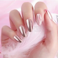 Polvo de uñas cromado espejo rosa hada pigmento sin esmalte lámina uñas puntas color