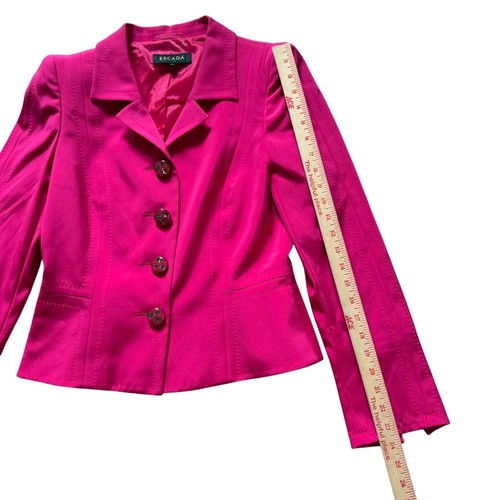 VTG Escada Fuchsia Button-Up Blazer Pencil Skirt Suit Set Women's 36 Pink - Picture 6 of 20