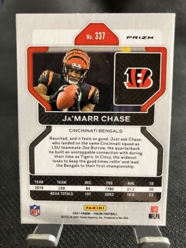 2021 Panini Prizm Jamarr Chase RC Lite Blue Prizm #337 Bengals All Pro WR🔥🔥🔥 - Picture 2 of 2