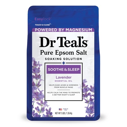  Epsom Salt Magnesium Soak, Soothe & Sleep with Lavender, 3 lbs