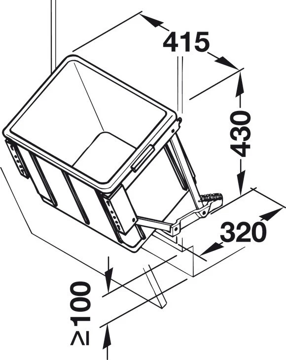 Abfallsammler 30 Liter Abfall-Eimer Küche zum Kippen Kipp-Eimer Einbau Mülleimer - Bild 2 von 3