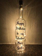 Happy 50th Birthday Iridescent Light Up Bottle Illuminated Bottles Gift