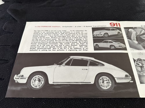Porsche 911 2000 1965 1964 cupé y 356 catálogo ultra raro conjunto de folletos de ventas de Estados Unidos - Imagen 10 de 12