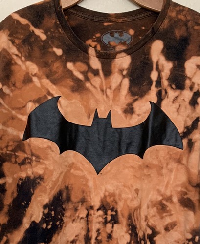 Batman DC Comics Men’s Custom Bleach Dyed Black T-Shirt Size 2XL XXL - Picture 1 of 4