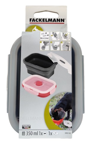 Fackelmann Tierfutternapf mit Deckel, faltbar in grau Silikon Napf frei Haus - Bild 1 von 8