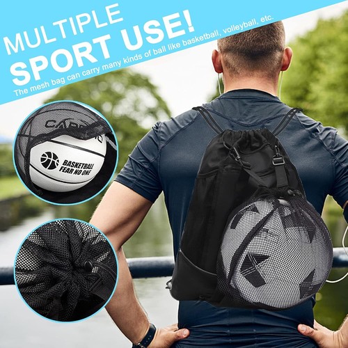 Sportbeutel mit Kordelzug Basketball Rucksack Fußballtasche Turnbeutel 42 x47cm - Bild 2 von 12