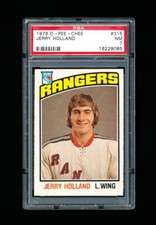 1976 OPC HOCKEY 315 JERRY HOLLAND PSA 7 NEAR MINT RANGERS