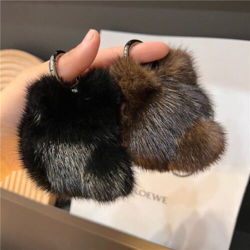Lindo Llavero Bolso Colgante Teléfono Piel Totoro Bola de Piel de Visón Real - Imagen 4 de 9