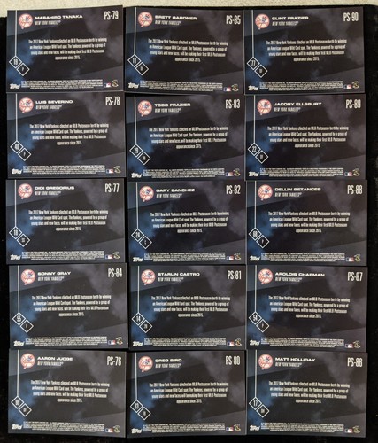 2017 Topps Now YANKEES AL WILD CARD Complete 15 Card Set featuring AARON JUDGE - Picture 2 of 3