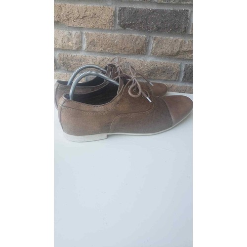 Zapato Oxford Bed Stu Goodman Marrón Cuero Envejecido Lona Con Cordones Puntera 9.5 - Imagen 9 de 11