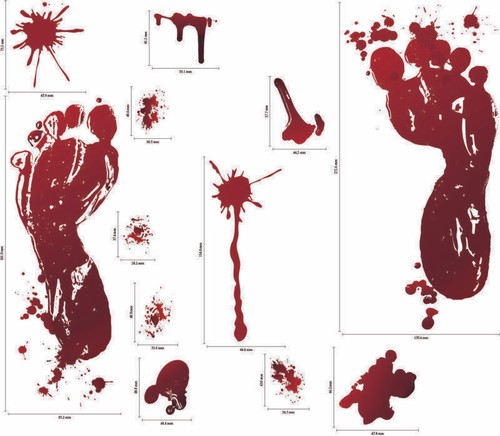 HALLOWEEN WINDOW STICKERS SCARY BLOOD HAND PARTY DECORATION BLOODY RED DECALS UK - Picture 14 of 21