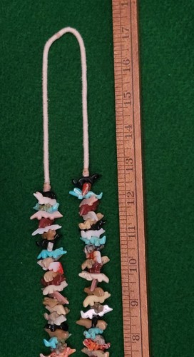 EYE-CATCHING VINTAGE NATIVE AMERICAN TURQUOISE MULTI-STONE FETISH NECKLACE - Picture 21 of 22