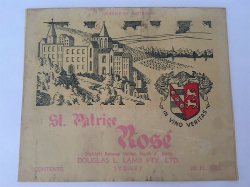 St. Patrice Rose Australian Wine Bottle Label