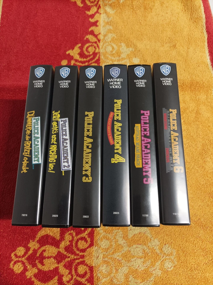 vhs kassetten police academy 1-6 warner home kleine box steve guttenberg buba s. - Bild 2 von 4