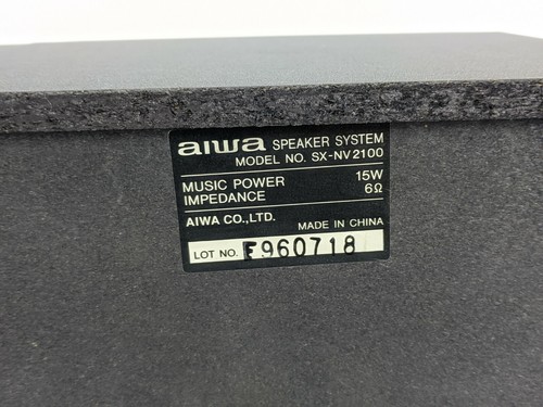 Sistema de altavoces Aiwa SX-NV2100 para V2100 - graves de doble conducto 2 vías PROBADO - Imagen 7 de 8