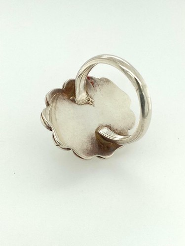 Anillo de Colección Navajo Verde Turquesa Plata Esterlina Trenza Festonelada Talla 6,5 - Imagen 5 de 5