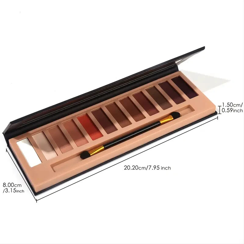 NEW! NakedS 12-Color MATTE Eye Shadow Palette (B) w/ Brush - FREE US  SHIPPING