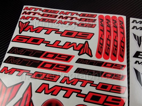 MT-09 Decalcomania Adesivo Moto per Yamaha MT09 Laminato Fluorescente Rosso Neon - Foto 3 di 4