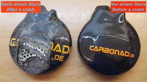 HONDA CBR600RR PC37 F5 03-06 2x COUVERCLE CARBONE COUVERCLE D'EMBRAYAGE CARBONE MOTEUR - Photo 4 sur 4