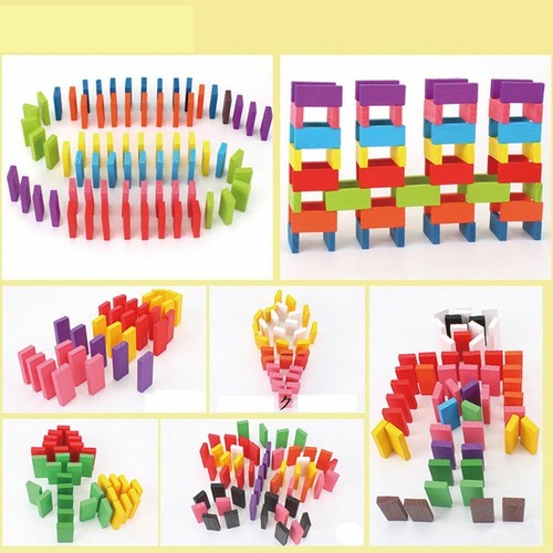 960pcs Domino Set Dominoes for Children Wooden Family Edition Play Toys + Bag - Picture 10 of 18