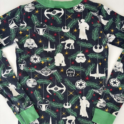 Hanna Andersson Star Wars Christmas Pajama Ornaments Long John Top Size 8 Blue - Picture 9 of 9